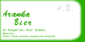 aranka bier business card